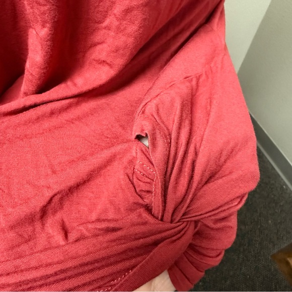 Crazy Train Burgundy V Neck Tunic Tribal Pocket Top XL Boho Fall - Picture 7 of 9